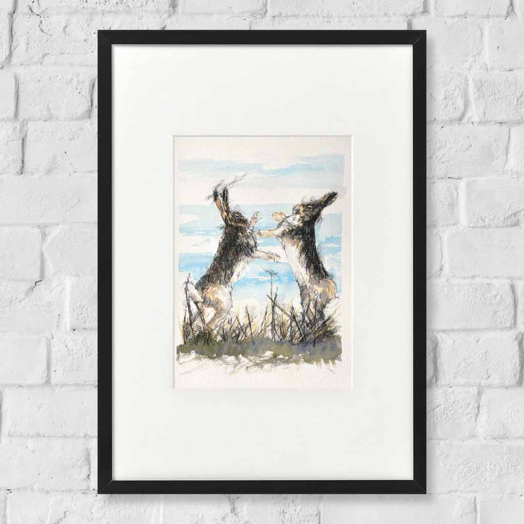 Boxing hares sketch