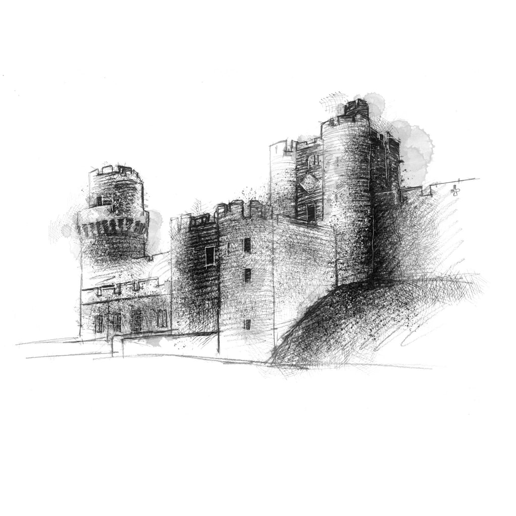 Warwick castle - BW Sketch