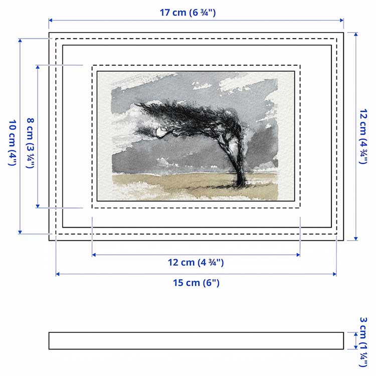 Windswept tree original mini sketch