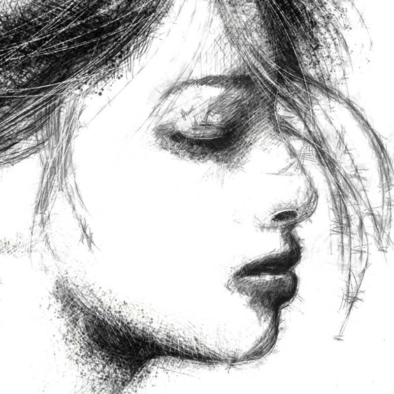 Original Young Woman Sketch 